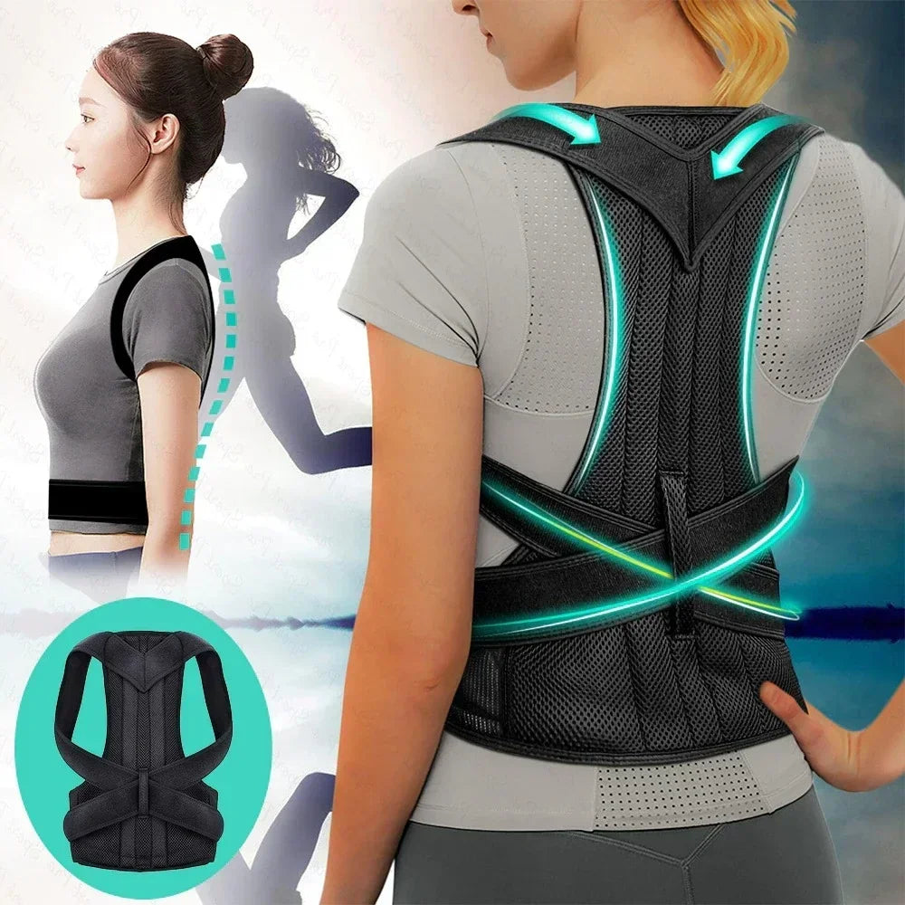Correcteur de posture réglable avec soutien dorsal