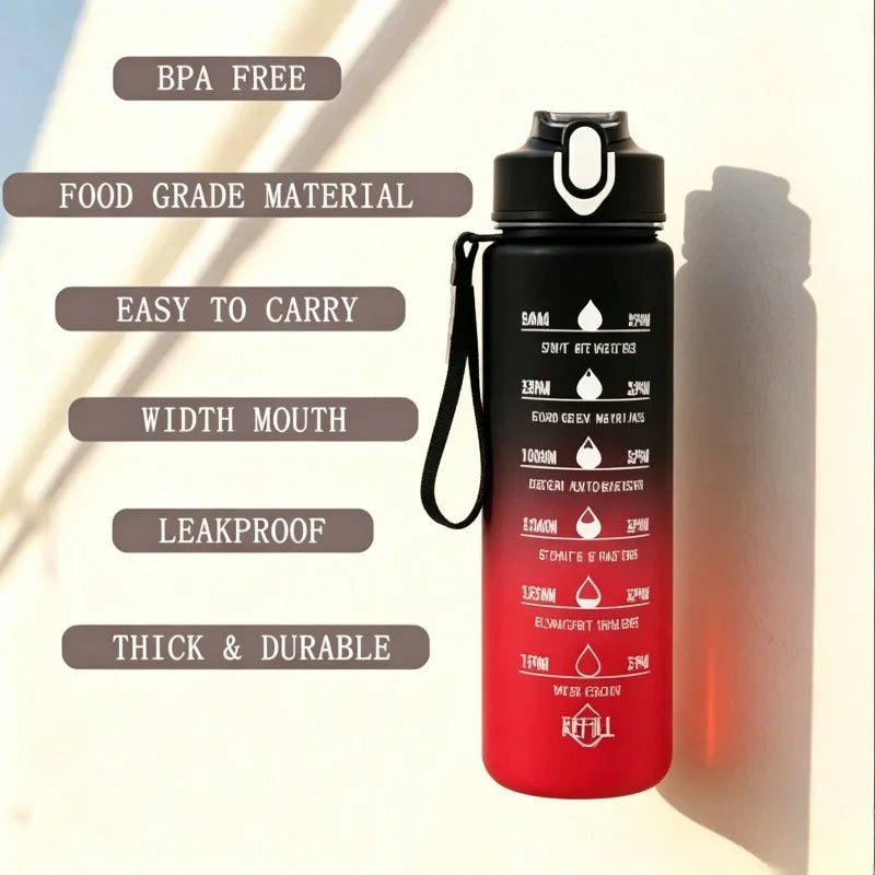 Gourde de sport 750 ml avec paille et repères d’hydratation
