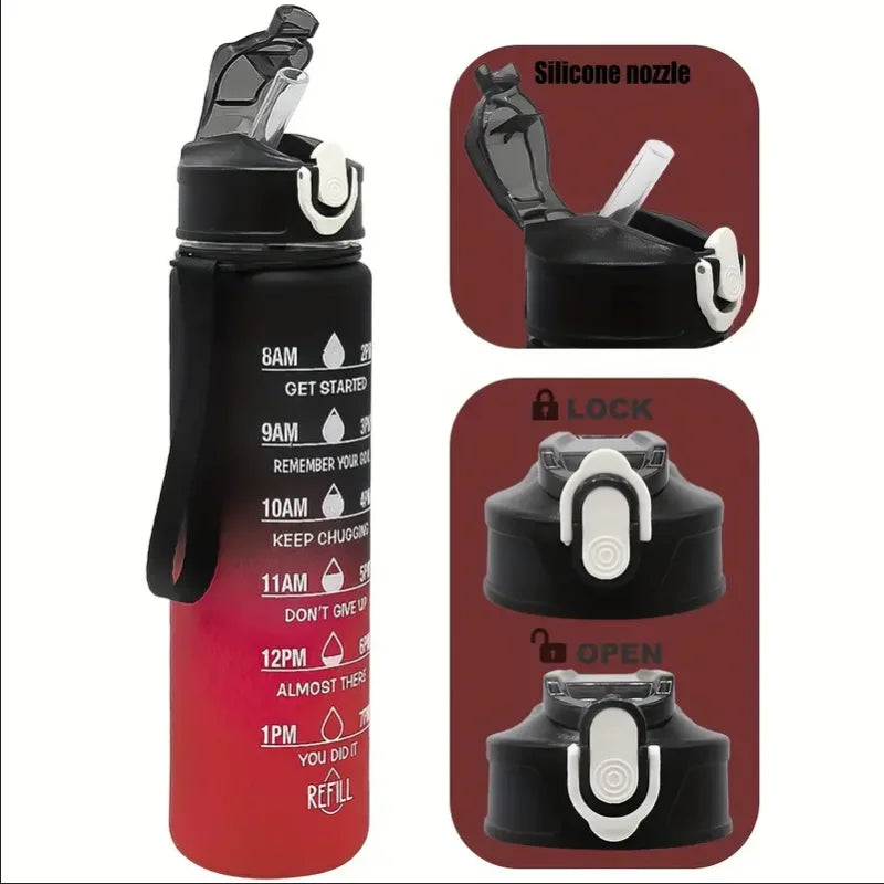 Gourde de sport 750 ml avec paille et repères d’hydratation