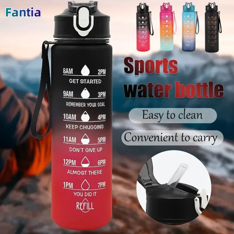 Gourde de sport 750 ml avec paille et repères d’hydratation