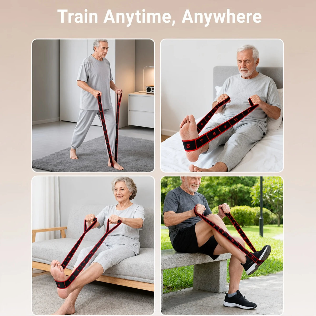 Bande élastique pour jambes et fessiers