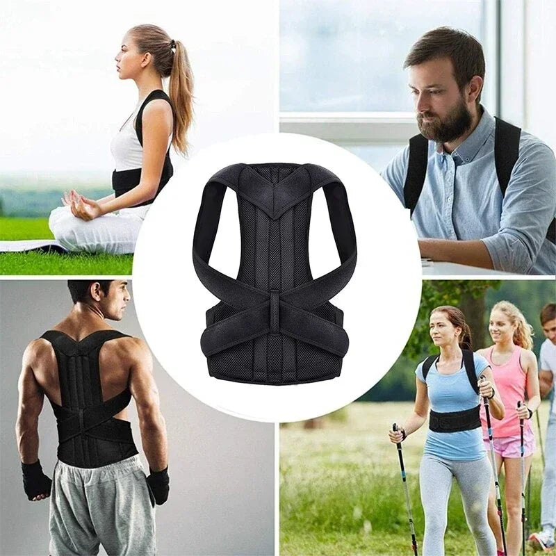 Correcteur de posture réglable avec soutien dorsal