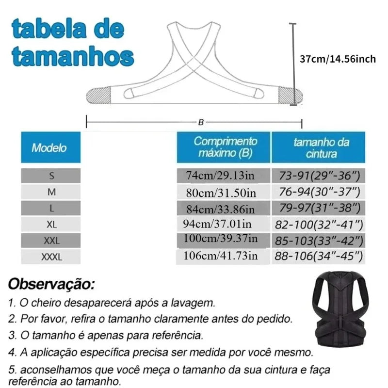Correcteur de posture réglable avec soutien dorsal
