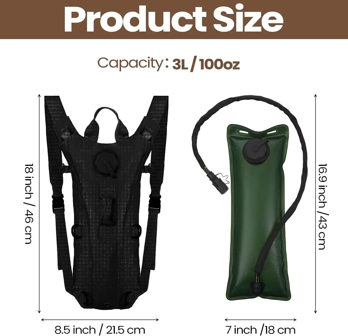 Sac d’hydratation 3 L pour randonnée et vélo
